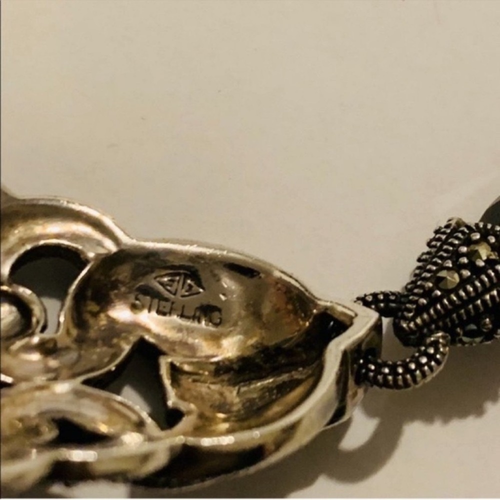 Judith Jack  | Necklace | Marcasite & Smoky Quartz Pendant - Picture 2 of 11